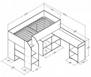 Кровать-чердак "Теремок-2" Дуб молочный в Асбесте - asbest.ok-mebel.com | фото 3