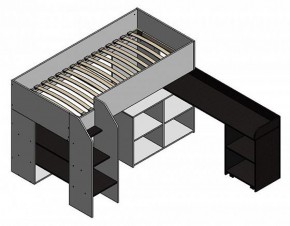 Кровать-чердак "Теремок-2" Дуб молочный/Розовый в Асбесте - asbest.ok-mebel.com | фото 2