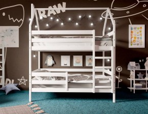 Кровать-домик двухъярусная 80*190 Белый в Асбесте - asbest.ok-mebel.com | фото 2