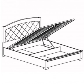 Кровать двойная с ПМ №806 Парма кремовый белый (1600) в Асбесте - asbest.ok-mebel.com | фото 2