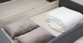 Кровать двойная Синди 160 + ортопед + ПМ + дно (арт. Марика 485 к/з (серый)) в Асбесте - asbest.ok-mebel.com | фото 4