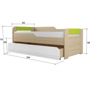 Кровать двухуровневая + подлокотники Стиль № 900.1 NEW (туя светлая/лайм) в Асбесте - asbest.ok-mebel.com | фото 2
