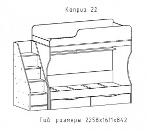 КАПРИЗ-22 Кровать двухъярусная 800 настил ЛДСП в Асбесте - asbest.ok-mebel.com | фото 2