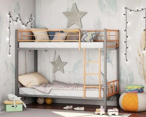 Кровать двухъярусная "Севилья-2.01 комбо" Серый/Оранжевый в Асбесте - asbest.ok-mebel.com | фото 1