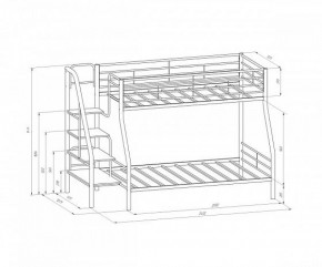 Кровать двухъярусная "Толедо-1" Черный/Венге в Асбесте - asbest.ok-mebel.com | фото 2