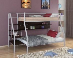 Кровать двухъярусная "Толедо-1П" с полкой Серый/Венге в Асбесте - asbest.ok-mebel.com | фото 1