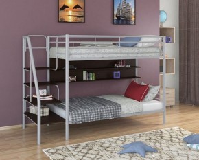 Кровать двухъярусная "Толедо-П" с полкой Серый/Венге в Асбесте - asbest.ok-mebel.com | фото