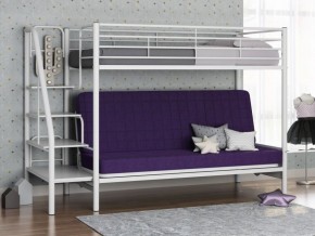 Кровать двухъярусная с диваном "Мадлен-3" (Белый/Фиолетовы) в Асбесте - asbest.ok-mebel.com | фото 1