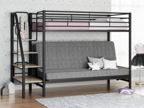 Кровать двухъярусная с диваном "Мадлен-3" (Черный/Серый) в Асбесте - asbest.ok-mebel.com | фото 1