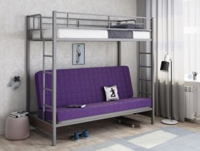 Кровать двухъярусная с диваном "Мадлен" (Серый/Фиолетовый) в Асбесте - asbest.ok-mebel.com | фото 1