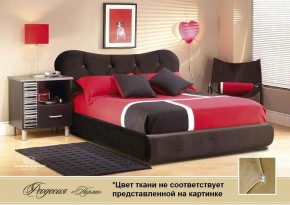 Кровать Феодосия 1600 со стразами в к/з "Классик 307 коричневый" (серия Норма) +основание +ПМ в Асбесте - asbest.ok-mebel.com | фото