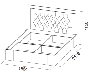 Кровать 1600 двойная (универсальная) Лагуна 6 (без основания) в Асбесте - asbest.ok-mebel.com | фото 3