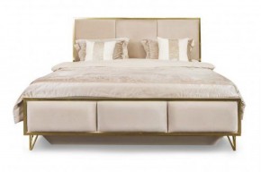 Кровать Lara 1600 с мягким изголовьем + основание (бежевый глянец) в Асбесте - asbest.ok-mebel.com | фото 2