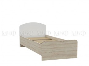 МАРТИНА Кровать 800 с настилом ЛДСП (Белый глянец/дуб сонома) в Асбесте - asbest.ok-mebel.com | фото
