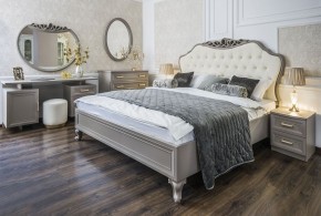 Кровать Мокко 1600 с мягким изголовьем + основание (серый камень) в Асбесте - asbest.ok-mebel.com | фото