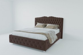Кровать Нягань с ортопедическим основанием 800 (экокожа коричневая) в Асбесте - asbest.ok-mebel.com | фото 1