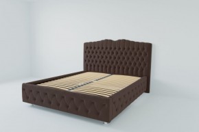 Кровать Нягань с ортопедическим основанием 800 (экокожа коричневая) в Асбесте - asbest.ok-mebel.com | фото 2