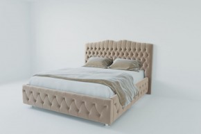 Кровать Нягань с ПМ 1400 (велюр светло-серый) в Асбесте - asbest.ok-mebel.com | фото
