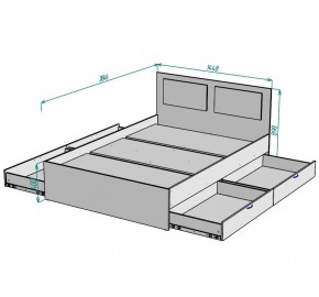 Кровать Ольга L35 (1400) 4 ящика в Асбесте - asbest.ok-mebel.com | фото 2