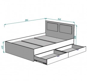 Кровать Ольга L41 (1400) 2 ящика в Асбесте - asbest.ok-mebel.com | фото 2