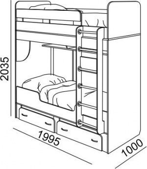 Кровать 2-х ярусная Ostin (Остин) модуль 25 в Асбесте - asbest.ok-mebel.com | фото 2