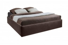 Кровать Подиум с ПМ 1600 (экокожа коричневая) в Асбесте - asbest.ok-mebel.com | фото 2