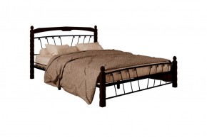 Кровать "Муза 1" КМД10  Черная (1600*2000) (ножки-шоколад) с коваными изделиями в Асбесте - asbest.ok-mebel.com | фото 2
