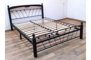 Кровать "Муза 1" КМД10  Черная (1600*2000) (ножки-шоколад) с коваными изделиями в Асбесте - asbest.ok-mebel.com | фото 3