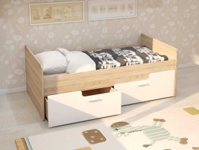 Кровать Умка К-001 + ящики (Дуб Сонома/Белый глянец) в Асбесте - asbest.ok-mebel.com | фото