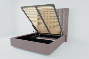 Кровать Венеция ЛЮКС с ПМ 1200 (велюр темно-серый) в Асбесте - asbest.ok-mebel.com | фото