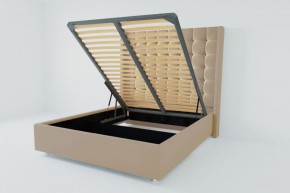 Кровать Венеция ЛЮКС с ПМ 1400 (велюр светло-серый) в Асбесте - asbest.ok-mebel.com | фото