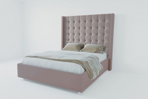 Кровать Венеция ЛЮКС с ПМ 1600 (велюр темно-серый) в Асбесте - asbest.ok-mebel.com | фото 2