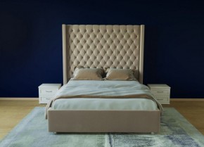 Кровать Версаль ЛЮКС с ПМ 1200 (велюр светло-серый) в Асбесте - asbest.ok-mebel.com | фото