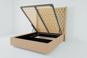 Кровать Версаль ЛЮКС с ПМ 900 (экокожа бежевая) в Асбесте - asbest.ok-mebel.com | фото 2