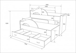 Кровать выкатная Радуга 800*1600 (Матрешка) Белый в Асбесте - asbest.ok-mebel.com | фото 2