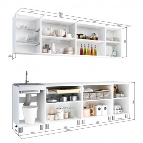 Кухня Айсбери 2.4 м (Белый/Дуб Сонома) в Асбесте - asbest.ok-mebel.com | фото 2
