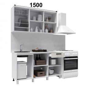 Кухня ДИОР 1500 (Белый/Дуб Крафт белый) в Асбесте - asbest.ok-mebel.com | фото 2
