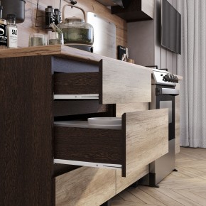 Кухня Энигма 1.6 м (венге/дуб каньон) в Асбесте - asbest.ok-mebel.com | фото 2