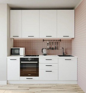 Кухонный гарнитур Белый Глянец 2200 h950 (Стол. 38мм) в Асбесте - asbest.ok-mebel.com | фото