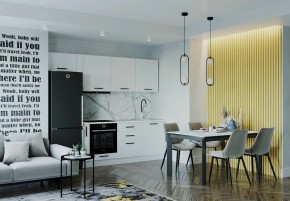 Кухонный гарнитур Белый Глянец 2550 (Стол. 38мм) в Асбесте - asbest.ok-mebel.com | фото