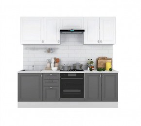 Кухонный гарнитур Ева 2400 Белый софт/Графит софт (модульный) Горизонт в Асбесте - asbest.ok-mebel.com | фото