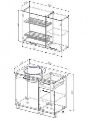 Кухонный гарнитур Гарда 1000 (Стол. 26мм) в Асбесте - asbest.ok-mebel.com | фото 2
