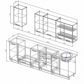 Кухонный гарнитур Жемчуг 2800 (Стол. 26мм) в Асбесте - asbest.ok-mebel.com | фото 2