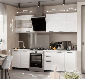 Кухонный гарнитур "Дина" 2.0 м (белый/белый глянец) в Асбесте - asbest.ok-mebel.com | фото 1