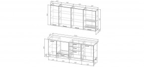 Кухонный гарнитур Санторини 2200 h 950 (Стол. 26мм) в Асбесте - asbest.ok-mebel.com | фото 2