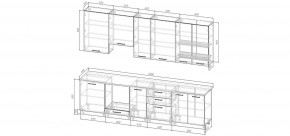 Кухонный гарнитур Санторини 3000 h950 (Стол. 38мм) в Асбесте - asbest.ok-mebel.com | фото 2