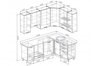 Кухонный гарнитур угловой Графика 2200х1600 (Стол. 38мм) в Асбесте - asbest.ok-mebel.com | фото 2