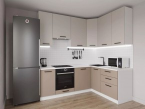 Кухонный гарнитур угловой Каппучино 2200*1600 h 950 (Стол. 38мм) в Асбесте - asbest.ok-mebel.com | фото