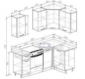 Кухонный гарнитур угловой Капри 2000х1200 (Стол. 26мм) в Асбесте - asbest.ok-mebel.com | фото 2