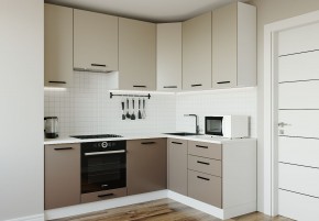 Кухонный гарнитур угловой Латте 2200х1600 (Стол. 26мм) в Асбесте - asbest.ok-mebel.com | фото